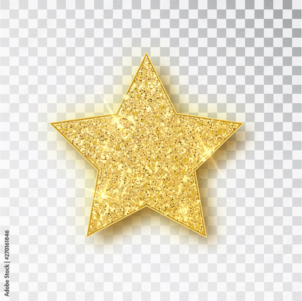 Gold glitter vector star. Golden sparkle luxury design element. Vector  particles. Stock Vector