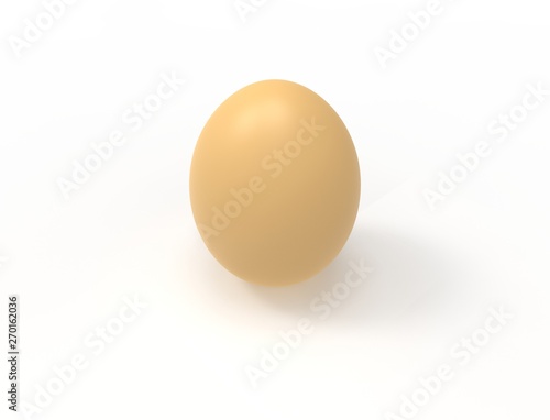 3D rendering of an egg isolated in white background