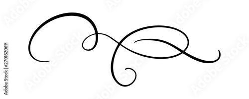 Vector calligraphy element flourish. Hand drawn divider for page decoration and frame design illustration swirl ornament. Decorative for wedding cards and invitations