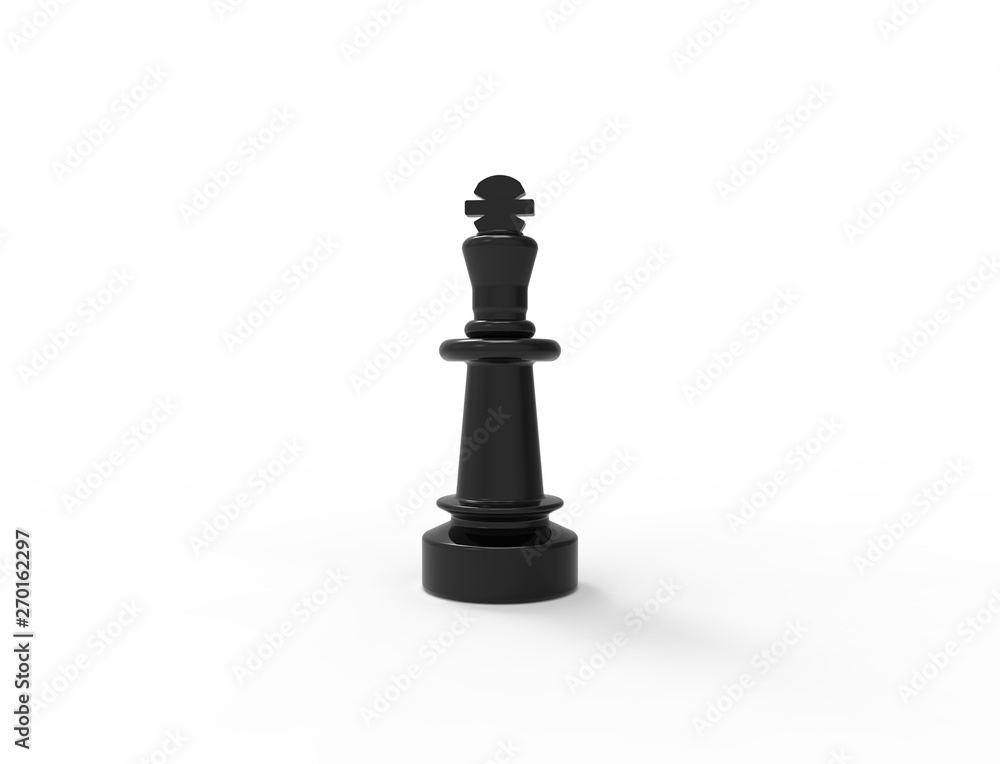 3D rendering of black chess pieces isolated on white background. 3D rendering of black chess pieces isolated on white background.