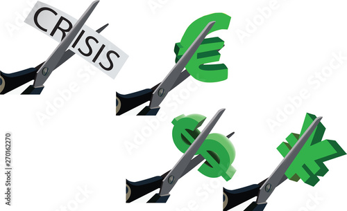 taglio della valuta dollaro euro yen crisi
