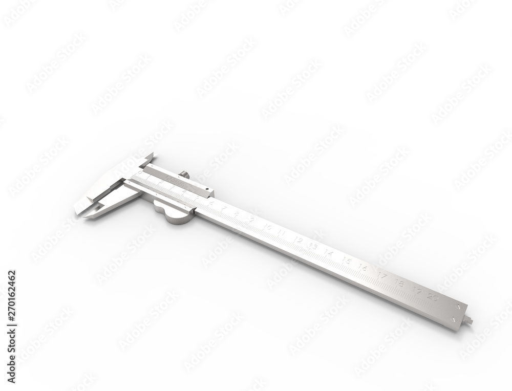 3D rendering of a calliper isolated on white background 3D rendering of a calliper isolated on white background