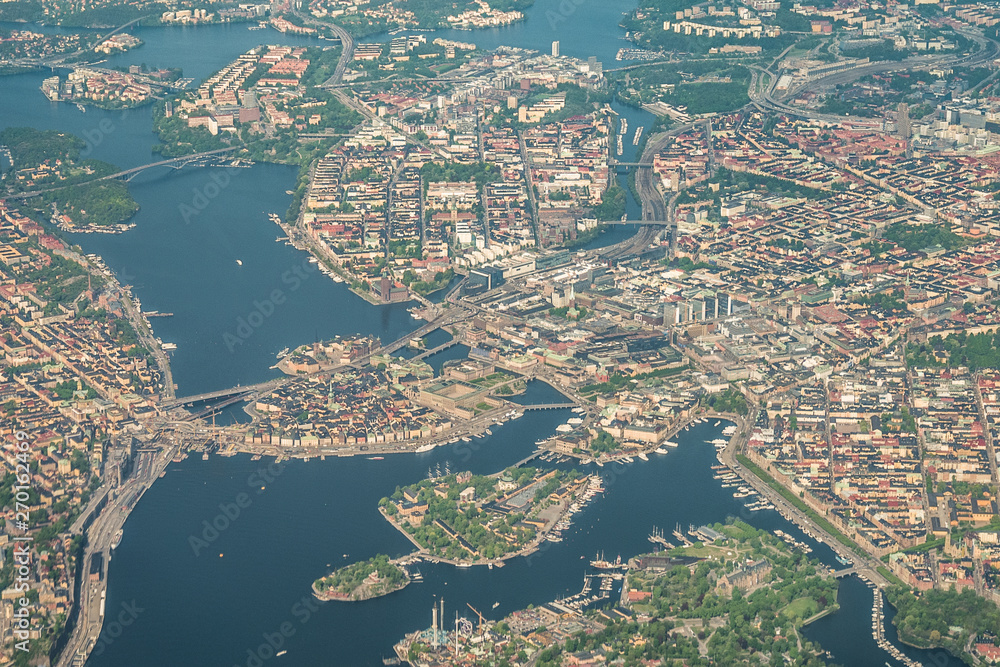 Stockholm, Capital of Sweden - aerial view - spring landscape