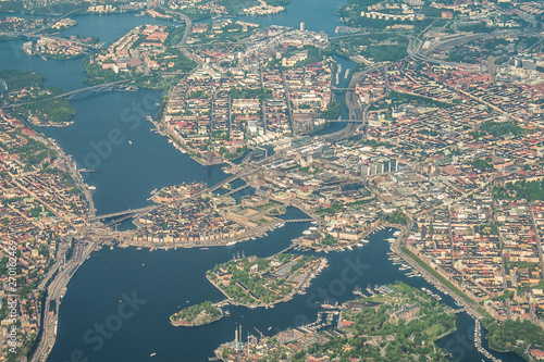 Photography Stockholm, Capital of Sweden - aerial view - spring landscape