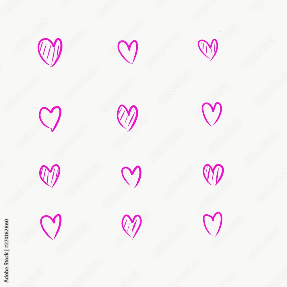 Love Hearts Element by Hand Drawn Love Hearts Element by Hand Drawn