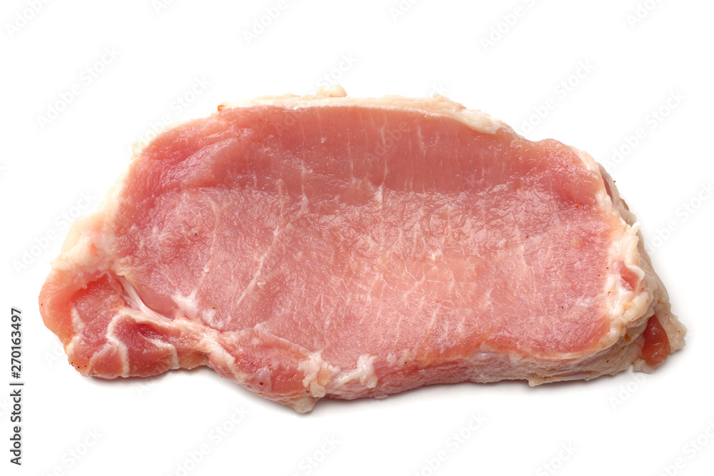 Raw pork meat isolated on white background