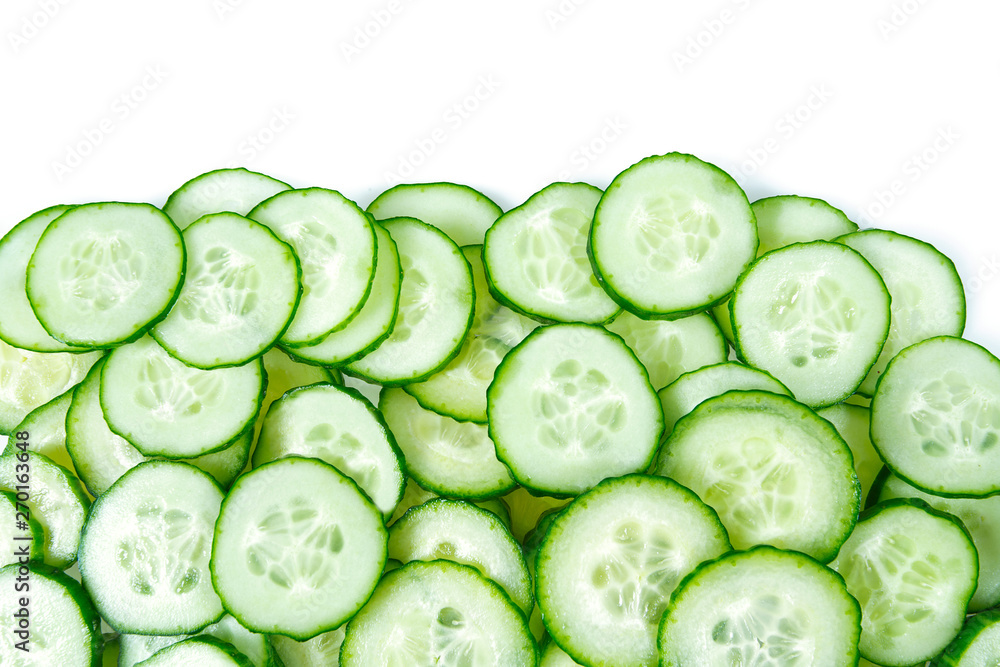 cut cucumbers isolated on white cut cucumbers isolated on white