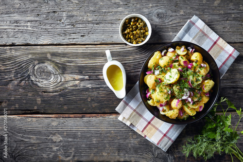 Принти на полотні new potato salad with red onion, capers, greens