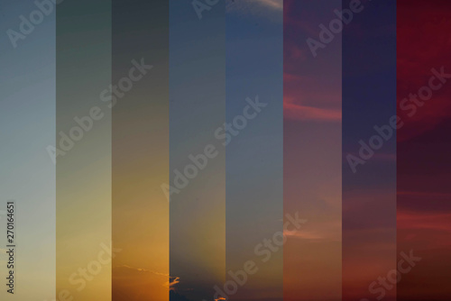 Different shade color of cloud sunset in same frame