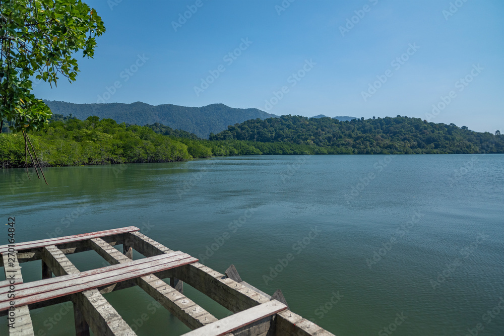 Seascape overlooking the mangrove forest on Koh Chang island. Seascape overlooking the mangrove forest on Koh Chang island.