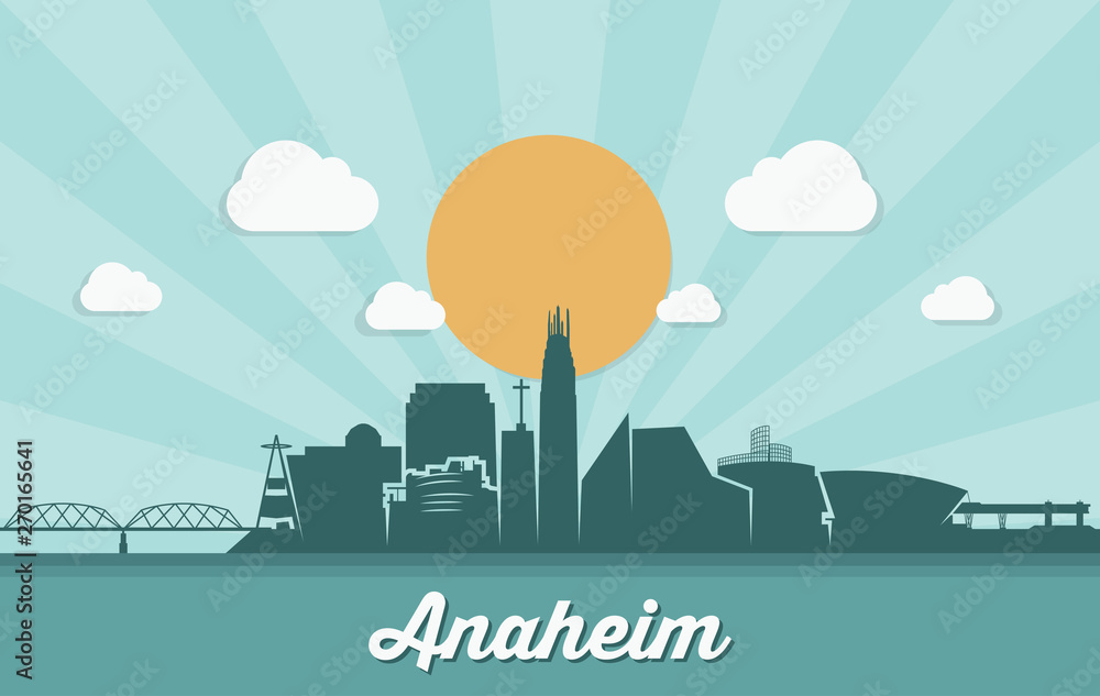 Anaheim skyline - California - United States of America - USA - vector illustration - Vector