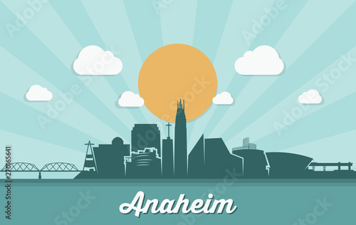 Anaheim skyline - California - United States of America - USA - vector illustration - Vector photo
