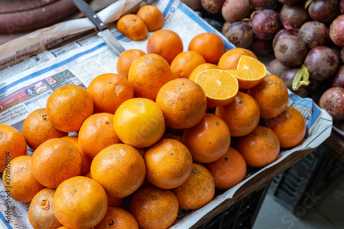 fresh orange in a market photo