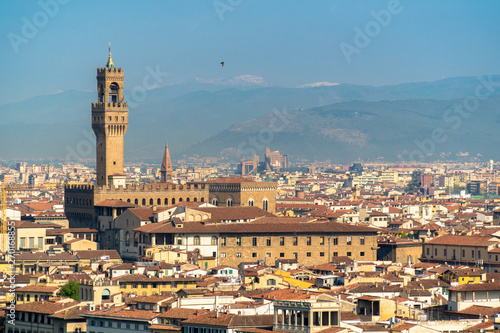 Florence, Tuscany / Italy: Palazzo Vecchio as seen from the Piazza Michelangelo © Manel Vinuesa