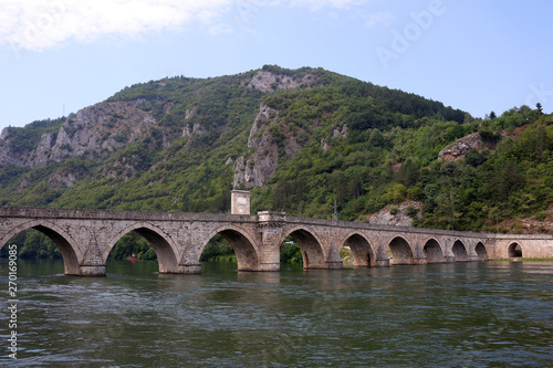 old stone bridge Visegrad Bosnia landmark