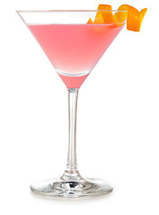 cosmopolitan cocktail isolated on white background