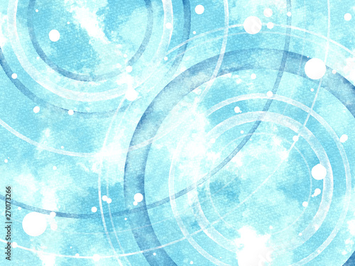 波紋の水彩素材/青