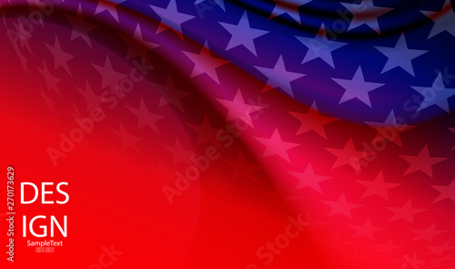 Blue with red abstract composition with the silhouette of a set of stars
