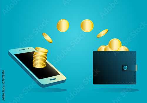 Money transfer from wallet into mobile phone