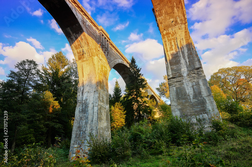 Fototapeta Naklejka Na Ścianę i Meble -  sunset on the bridges in Stańczyki in Poland in Masuria