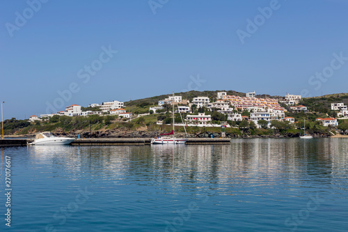 Quay of the city of Batsi (Andros Island, Cyclades, Greece)
