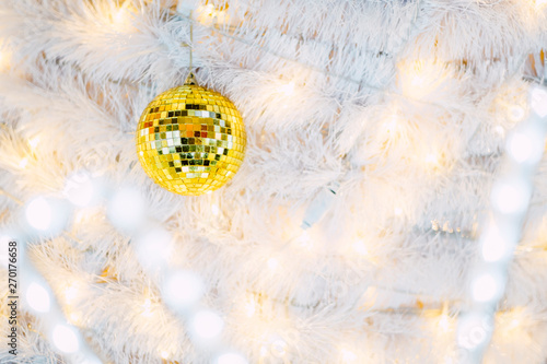mirror ball on christmas tree