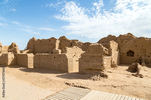 Ruins of Gaochang, Turpan, China. Dating more than 2000 years, Gaochang and Jiaohe are the oldest and largest ruins in Xinjiang. Buddhist temple photo