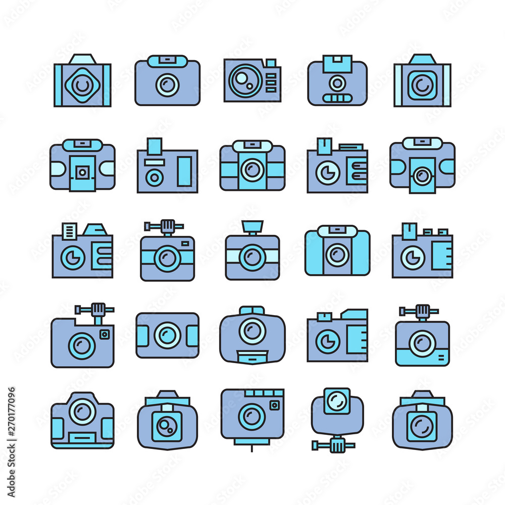 camera and video camera icons, blue theme camera and video camera icons, blue theme