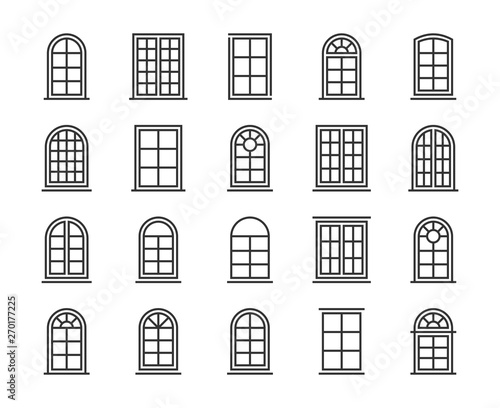 Window icon. Window line icon set. Editable stroke, 64x64 Pixel perfect.