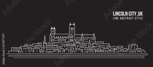 Cityscape Building Line art Vector Illustration design - Lincoln city ,UK