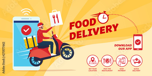 Fast food delivery app on a smartphone