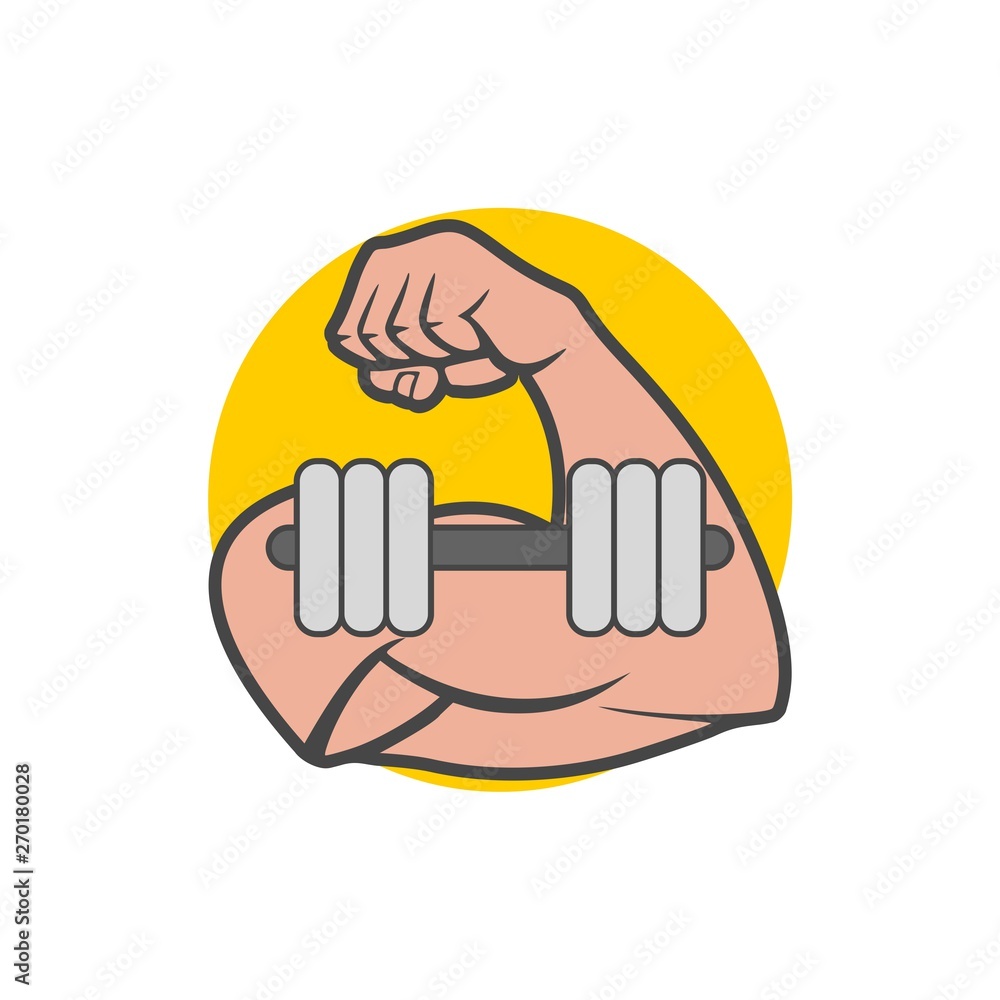 Fototapeta premium A strong arm showing its biceps muscle illustration