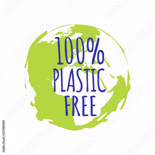 Plastic free organic products stickers. Eco lifestyle. Vector illustration.