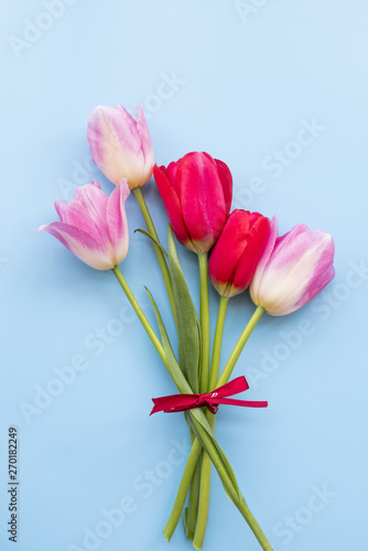 Fototapeta Naklejka Na Ścianę i Meble -  Bunch of red and rose tulips