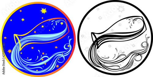 The image of the zodiac sign is Aquarius, which can be used for tattoos, illustrations, creating your own logo and so on.
