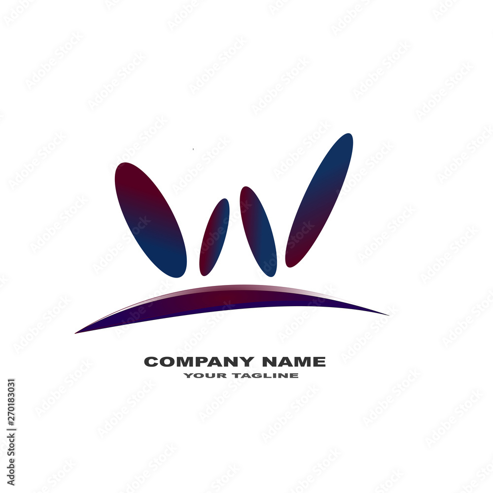Obraz premium W vector logo