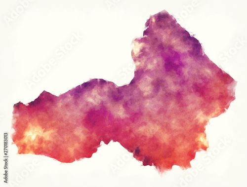 Photography Pouthisat province watercolor map of Cambodia