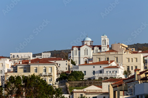 The streets of the town of Chora (Cyclades, Andros Island, Greece).