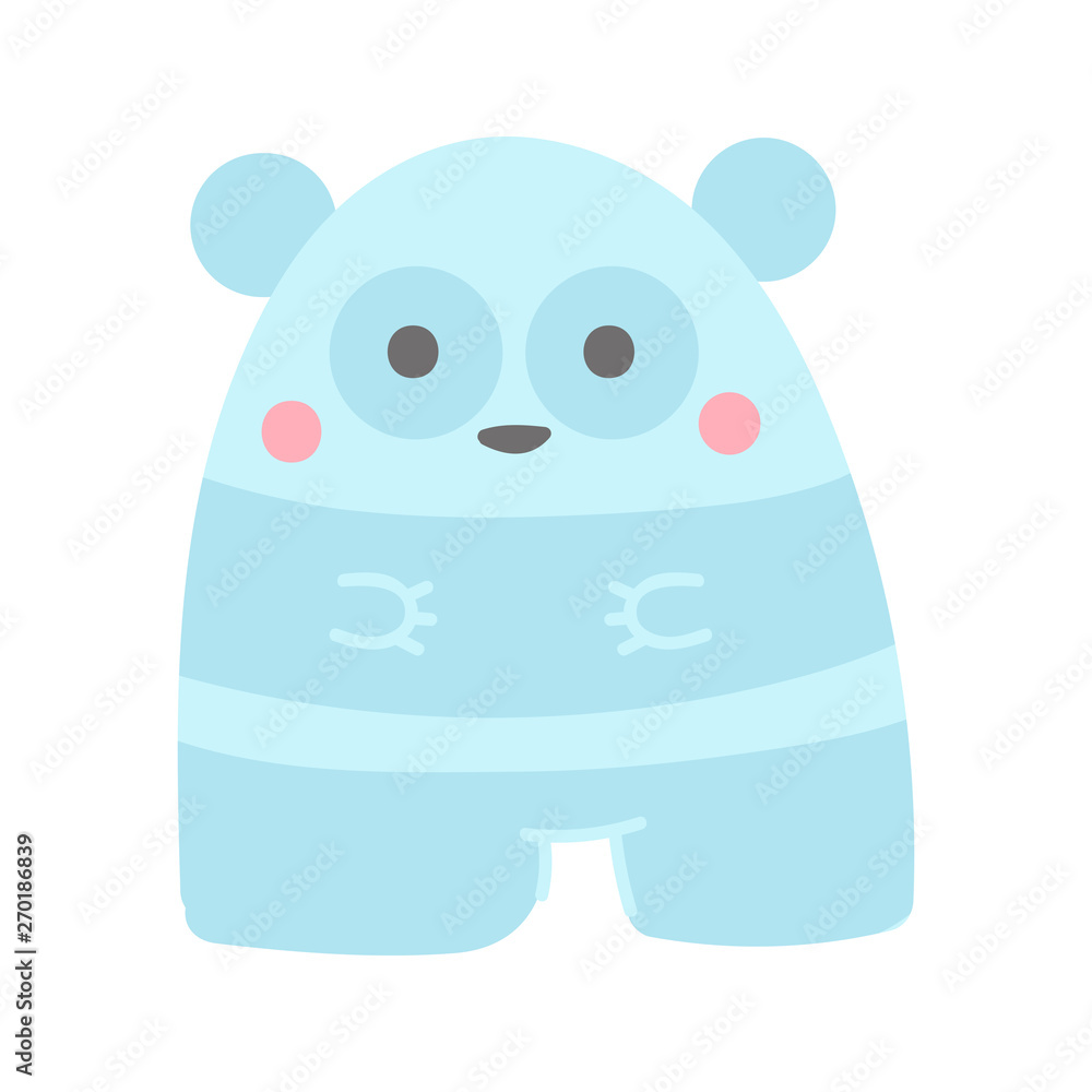 Obraz premium Isolated blue panda in doodle style.