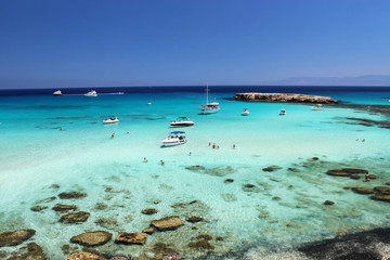 Fotobehang Cyprus Blue Lagoon in Akamas natuurpark  © natalya