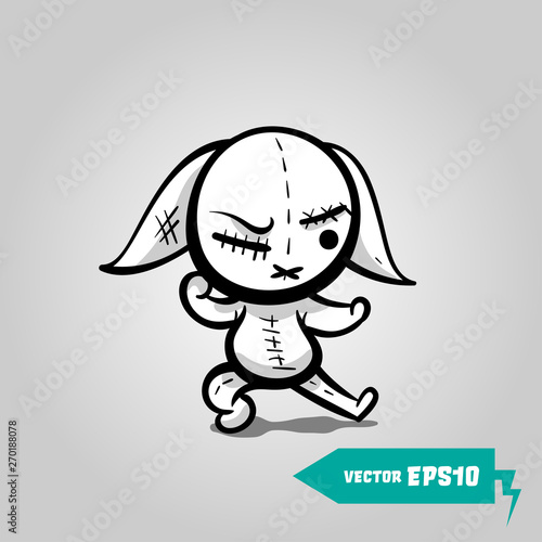 Angry sewn voodoo bunny