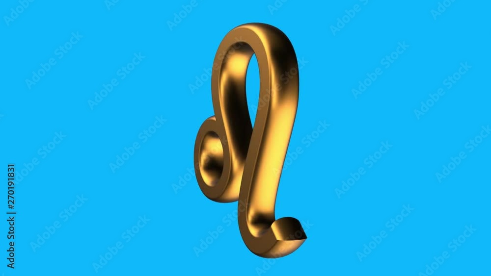 golden Leo zodiac sign spinning animation seamless loop on blue background new quality unique animated dynamic motion 4k video stock footage golden Leo zodiac sign spinning animation seamless loop on blue background new quality unique animated dynamic motion 4k video stock footage
