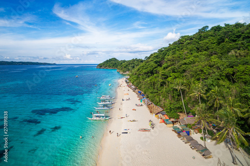Boracay Island, Philippines, Aerial View of Idyllic White Sand Beach photo