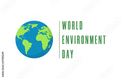 World Environment Day. Creative poster or banner. Ecology planet. Eco friendly design. Vector illustration.