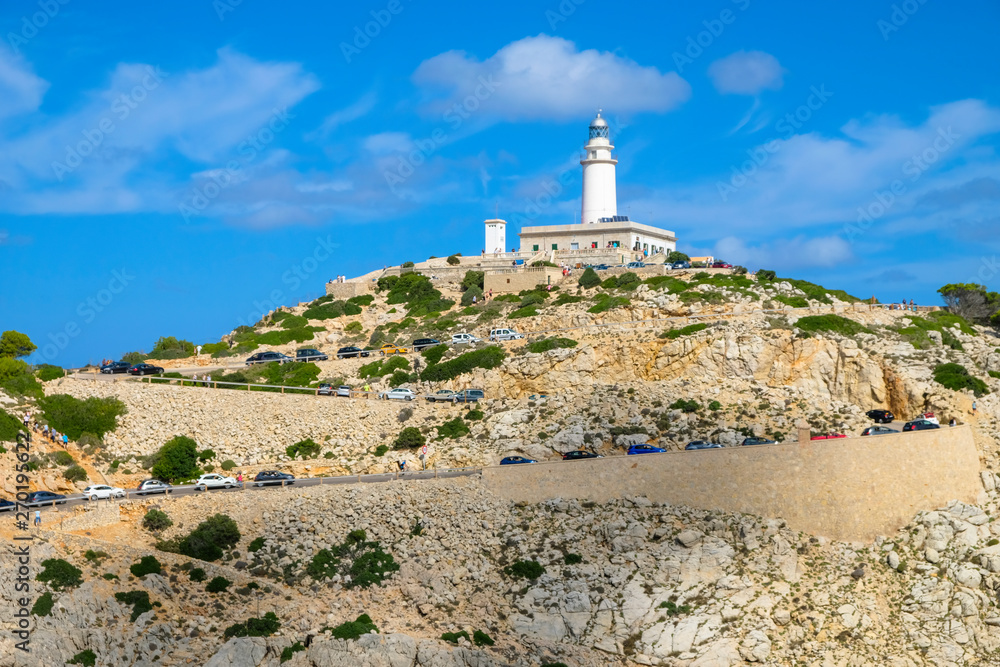 Lighthouse at Cap de Formentor in the Coast of North Mallorca, Majorca, Spain ( Balearic Islands ).