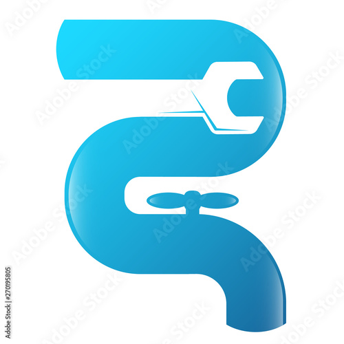 Wrench and water tap symbol for repair