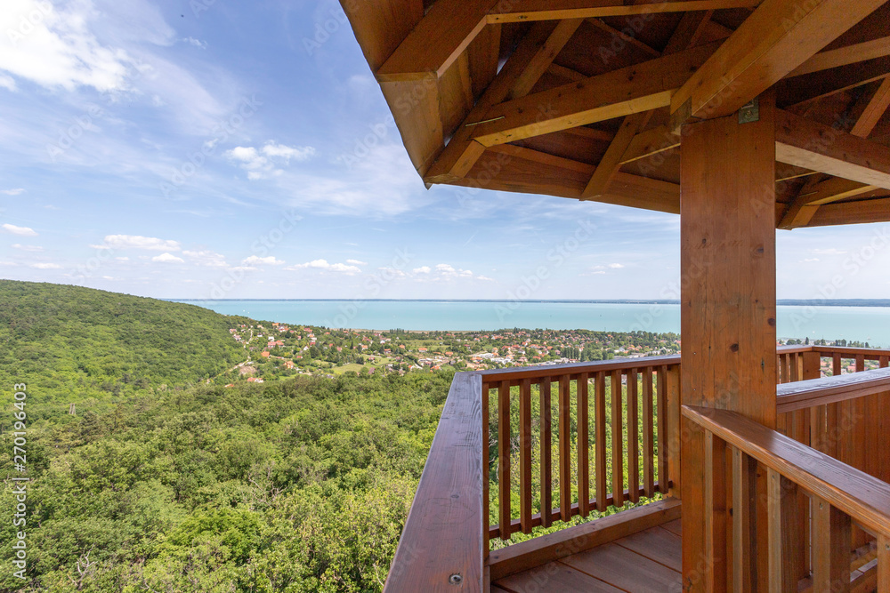 Fototapeta premium Lake Balaton from the Somlyo mountain