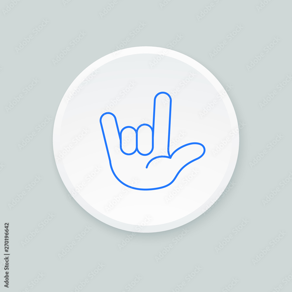 Obraz premium Thin line hand icon. Vector illustration.