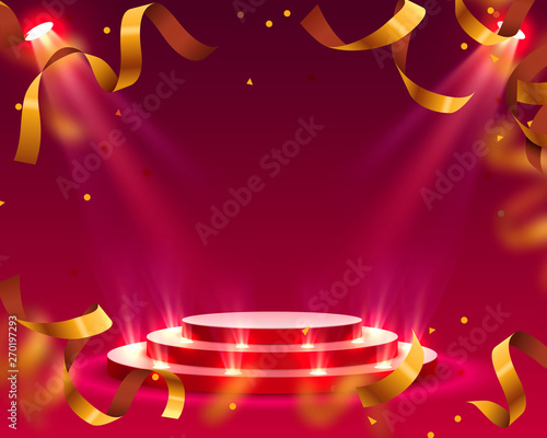 Stage Podium Scene with for Award Ceremony