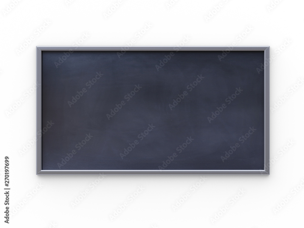 Empty black board (chalkboard) isolated on white - 3D rendering Empty black board (chalkboard) isolated on white - 3D rendering